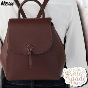 New NWT Kate Spade Adel Medium Flap Backpack Bag – Cherrywood